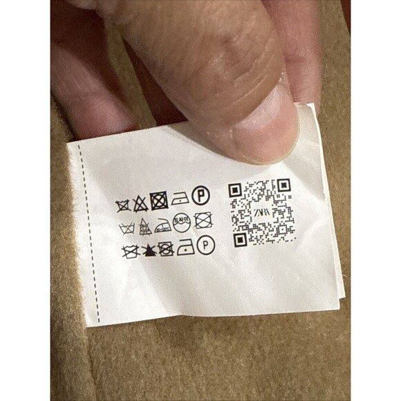 (T6) NWT! Zara WRAP Pea COAT Womens Size S, Brown Wool Blend No Bel - Picture 5 of 15